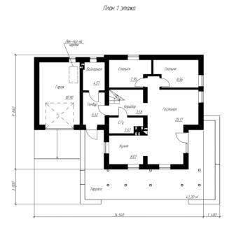 Проект дома в один этаж с мансардой