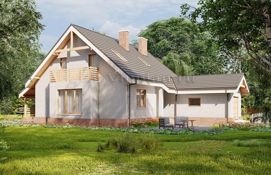 Проект одноэтажного жилого дома с мансардой