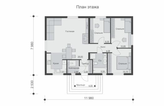 Одноэтажный дом