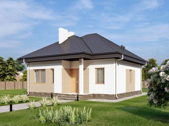 Одноэтажный жилой дом с террасой